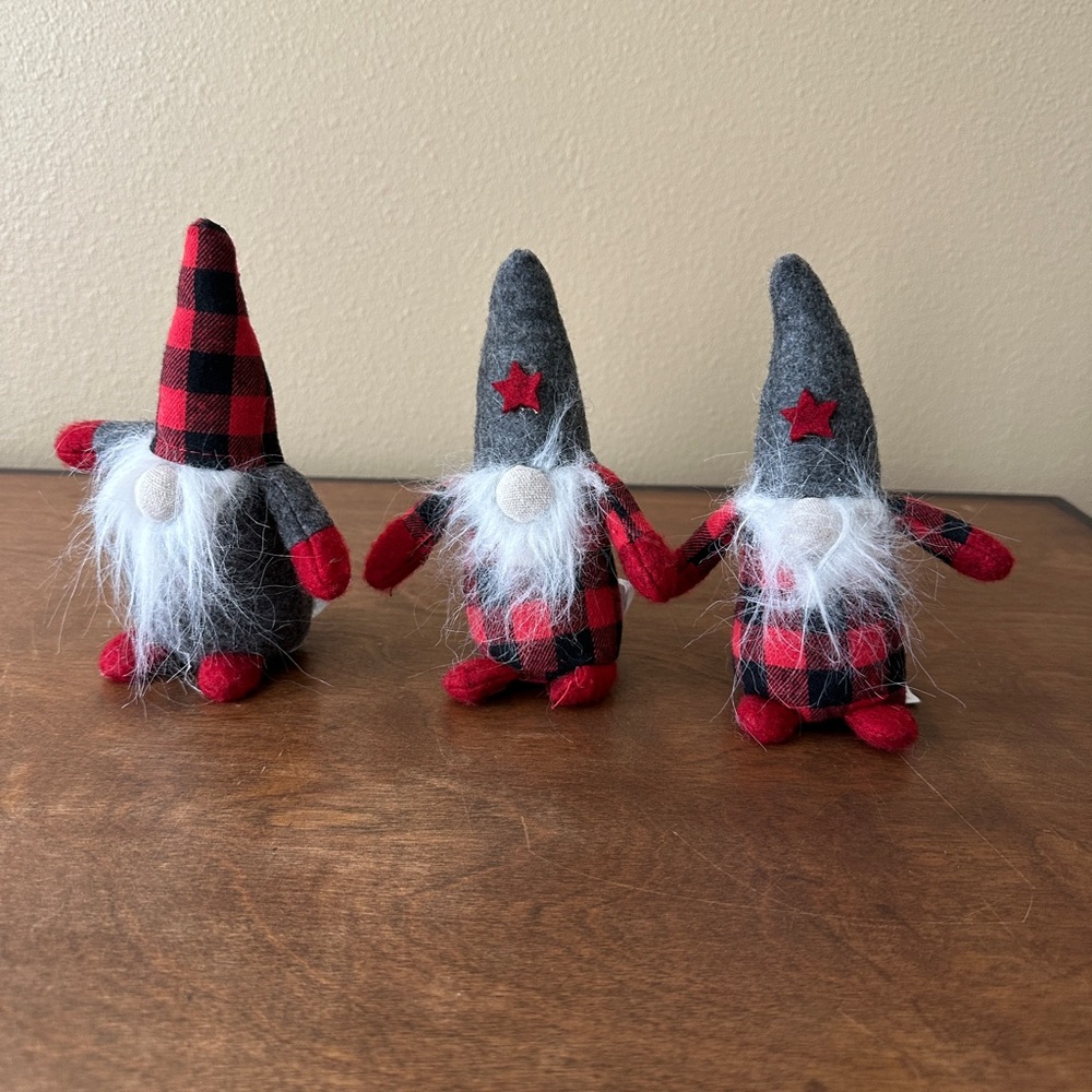 Mud Pie Red and Gray Gnome Trio